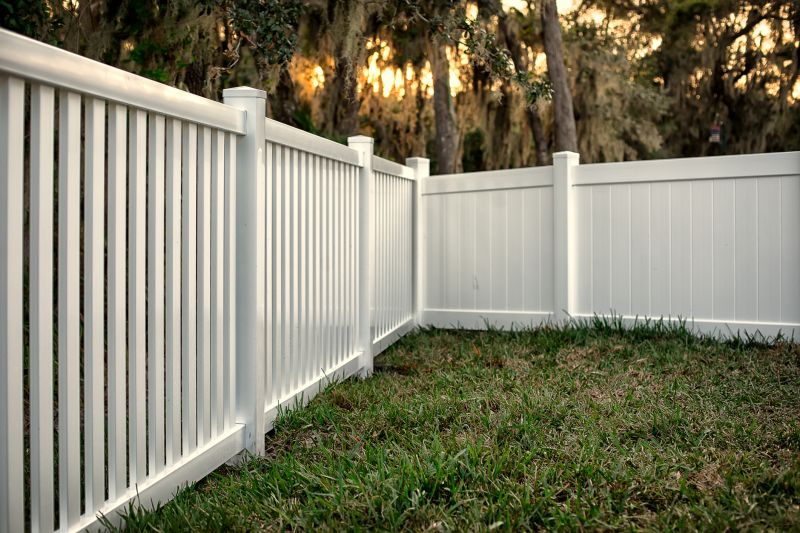 Tan Vinyl Fence Installation